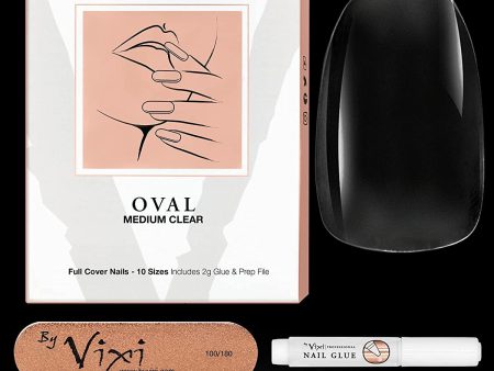 By Vixi 600 uds, 10 tamaños de uñas postizas exprés de cobertura total Transparente Sale