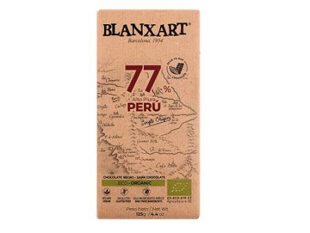 Blanxart Tableta de Chocolate Negro Ecológico- Perú 77% Cacao 1 Unidad 125 g Embalaje Deteriorado For Discount