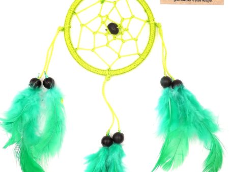 Atrapasueños Verde Hecho a Mano Attrape Vientos Trampa Cauchemars Plumas Sueños Dreamcatcher Pequeño Anti Dragón Indio Embalaje Deteriorado Discount